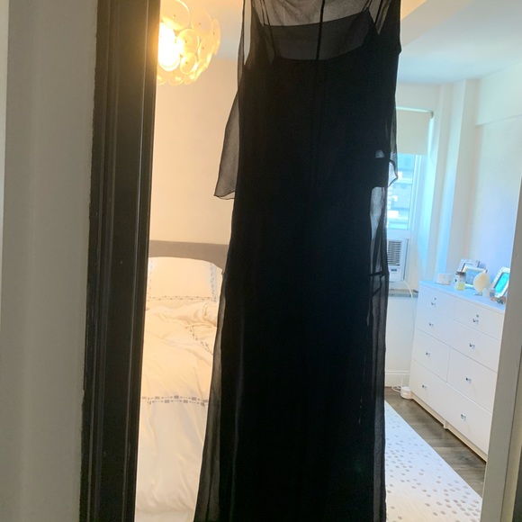 Price drop!! Prada black  chiffon mid-length dress - Picture 2 of 6